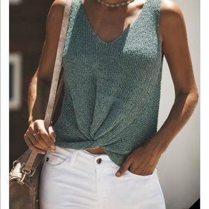 Knit knot tank sweater mint green